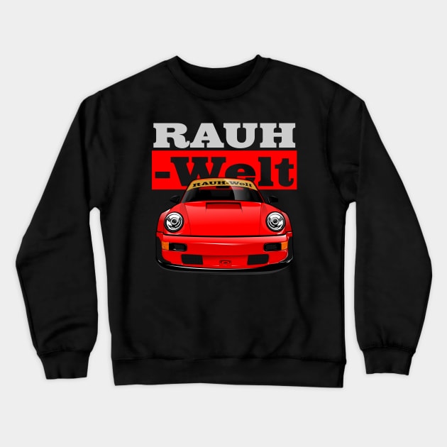 Rauh Welt Begriff Red Crewneck Sweatshirt by aredie19